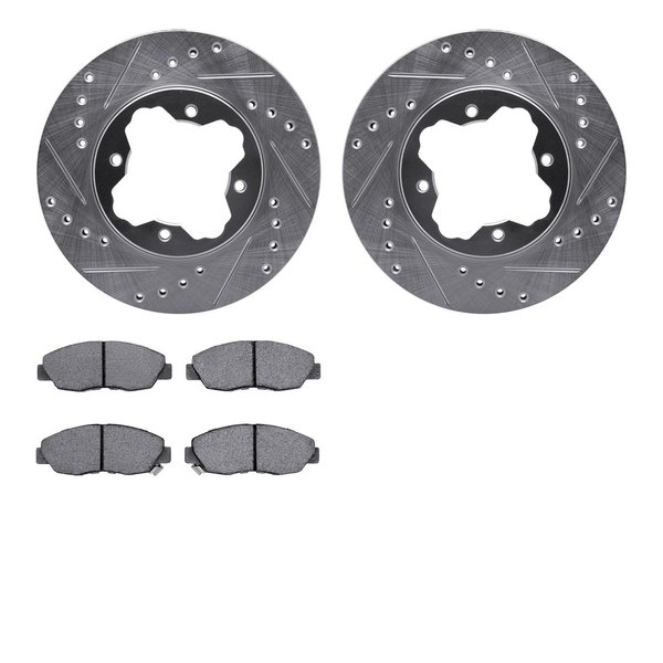 Dynamic Friction Co 7502-59016, Rotors-Drilled and Slotted-Silver with 5000 Advanced Brake Pads, Zinc Coated 7502-59016